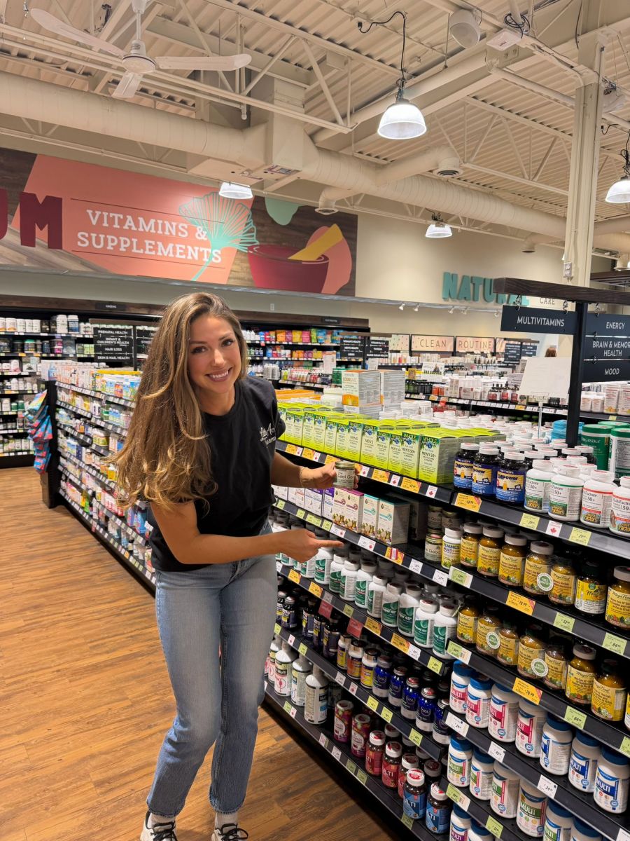 </who>Little Acre Farms co-founder Kirsten Crowell checks out The Feel Good's placement in the supplements section of Nature's Fare Market in Kelowna.